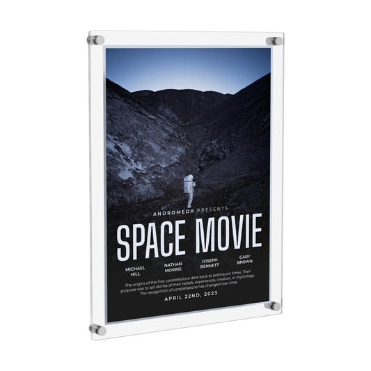 NIUBEE 18x24 Clear Acrylic Wall Mount Floating Frameless Picture Frame | Full Frame is 20.5x26.5 inch Up to 18x24 Photo