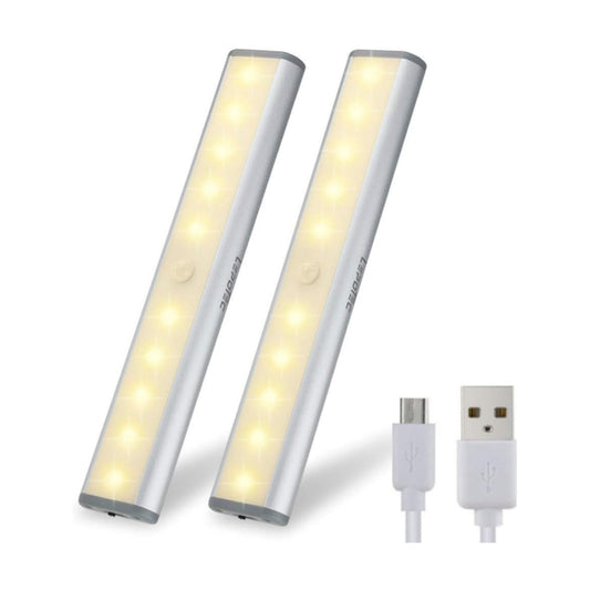 Stick On Cabinet Light,Under Counter Lighting, Motion Sensor, 10 LED Wireless USB Rechargeable Kitchen Battery Operated