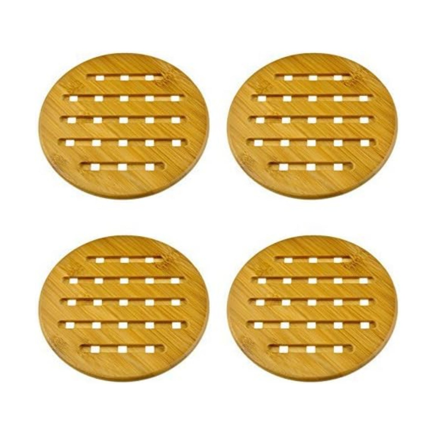 Solid Bamboo Wood Trivets / Set of 11