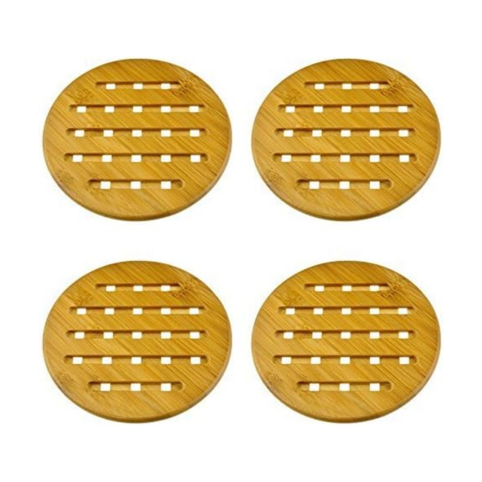 Solid Bamboo Wood Trivets / Set of 11