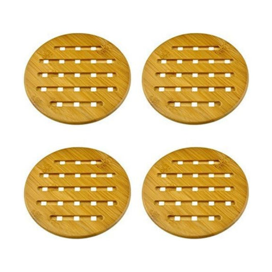 Solid Bamboo Wood Trivets / Set of 11