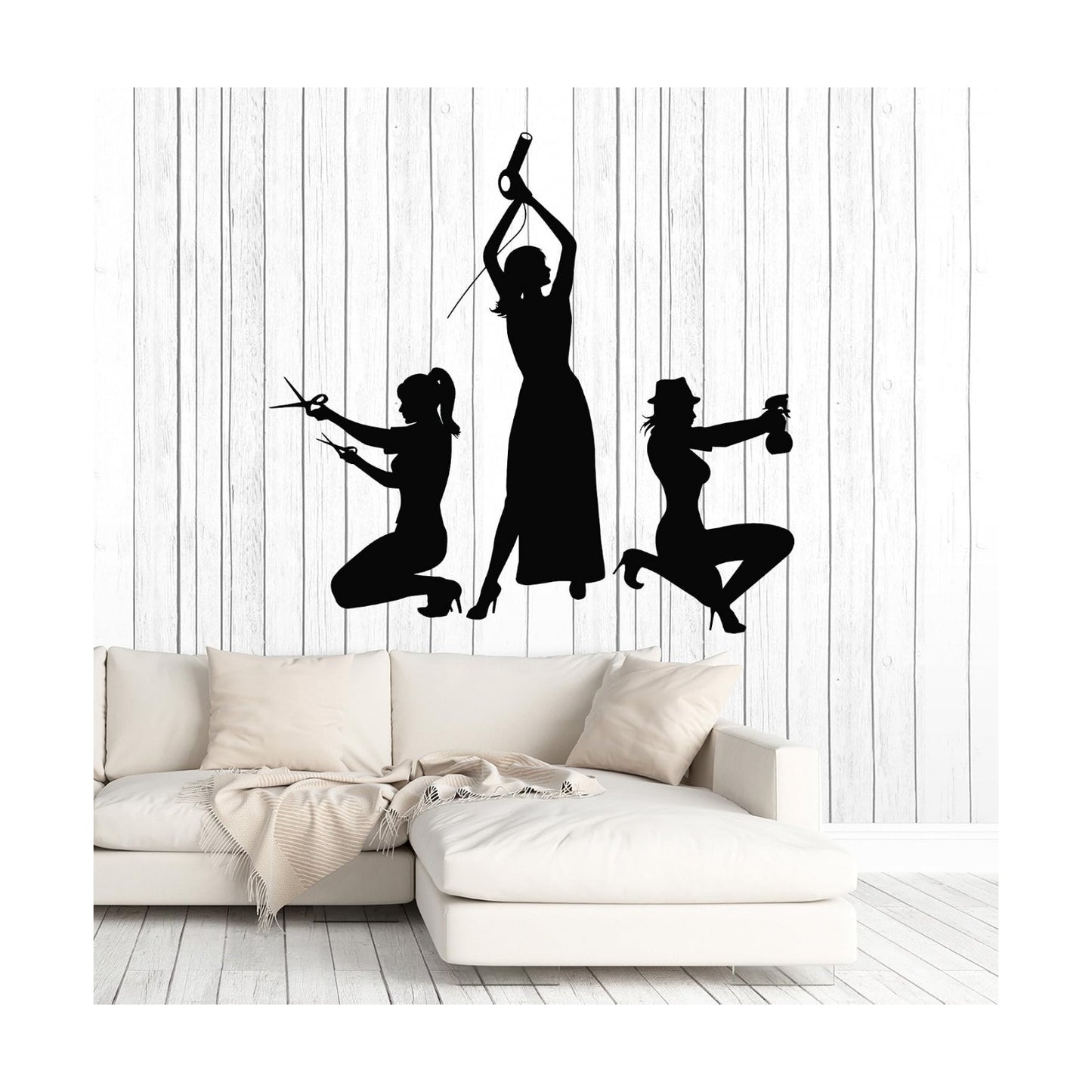 Vinyl Wall Decal Hairdressers Hair Salon Stylist Beauty Stickers / 22.5 x 24 / M In / Lime Green