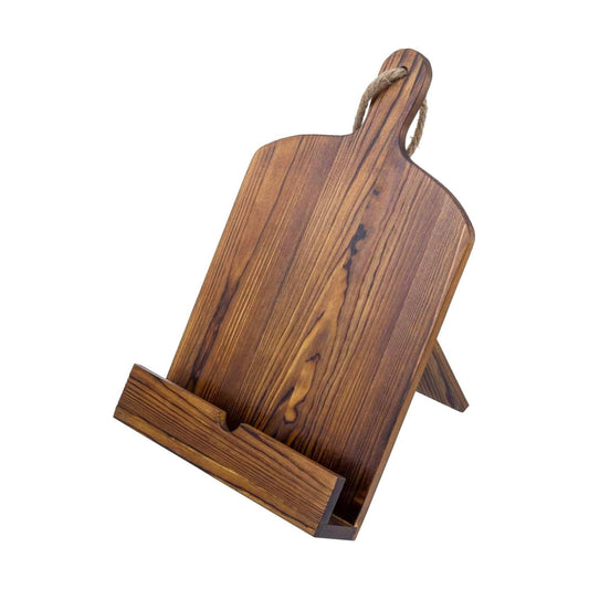 MyGift Cookbook Stand Recipe Book Holder Brown Wood Cutting Board Design | Kitchen Display Easel Reading Support