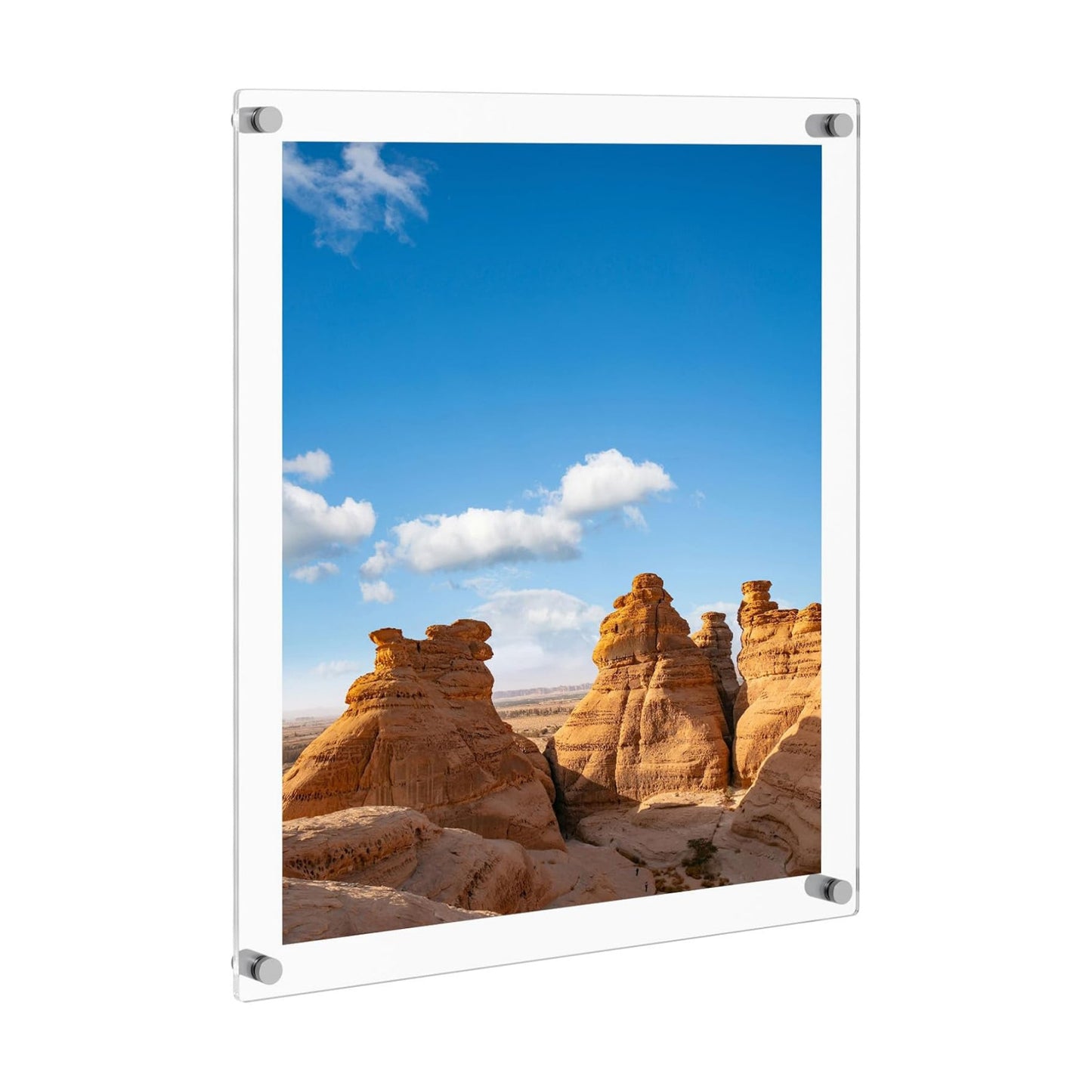 NIUBEE 20x24 Clear Acrylic Wall Mount Floating Frameless Picture Frame | Full Frame is 23x27 inch for Poster