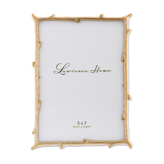 712557 Metal Natural Branch Design Picture Frame / Gold / 5 x 7