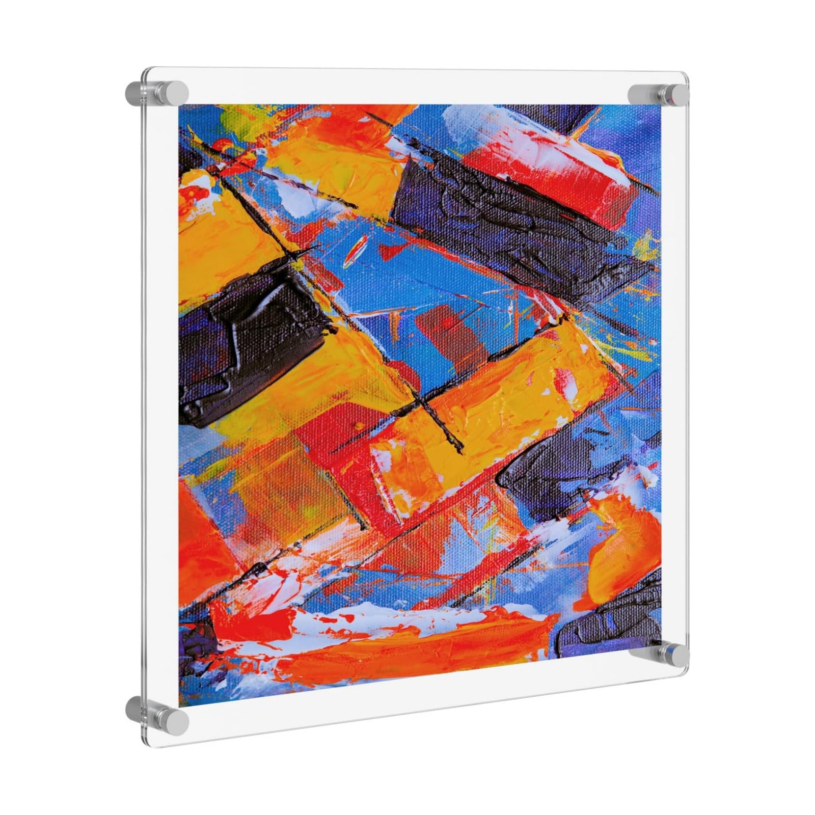 NIUBEE 12x12 Clear Acrylic Wall Mount Floating Frameless Picture Frame | Full Frame is 13.5x13.5 inch for Poster