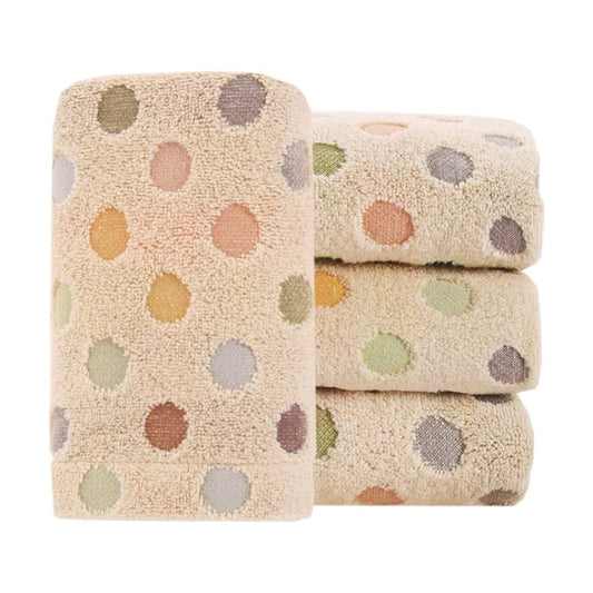 Hand Towels Set of 4 100% Cotton Colorful Polka Dot Pattern Soft Absorbent Decorative Towel for Bathroom (Brown)