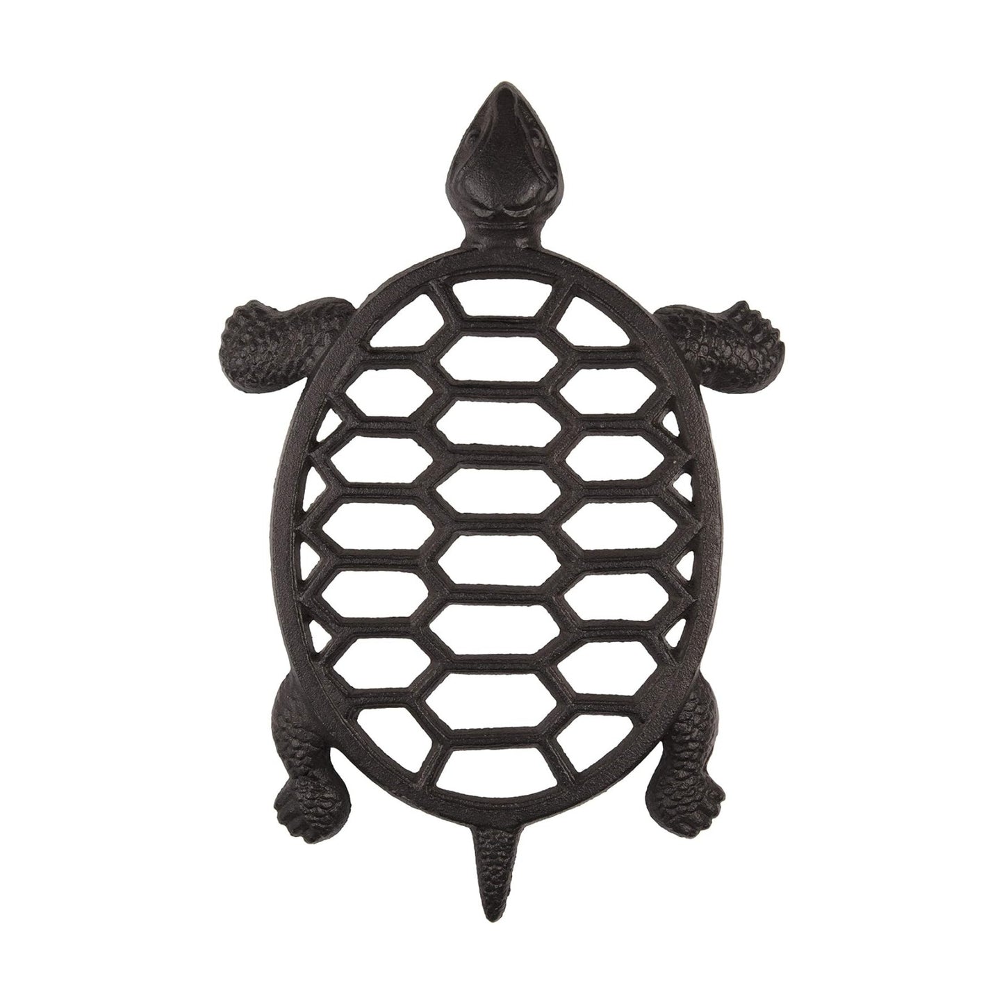 GASARÉ, Cast Iron Trivet for Hot Dishes, Pots, and Pans, Metal Trivet, Sea Turtle Design, Rubber Feet Caps, Ring