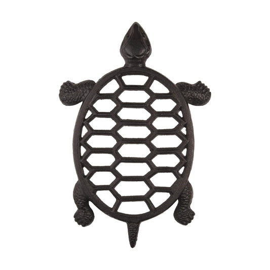 GASARÉ, Cast Iron Trivet for Hot Dishes, Pots, and Pans, Metal Trivet, Sea Turtle Design, Rubber Feet Caps, Ring