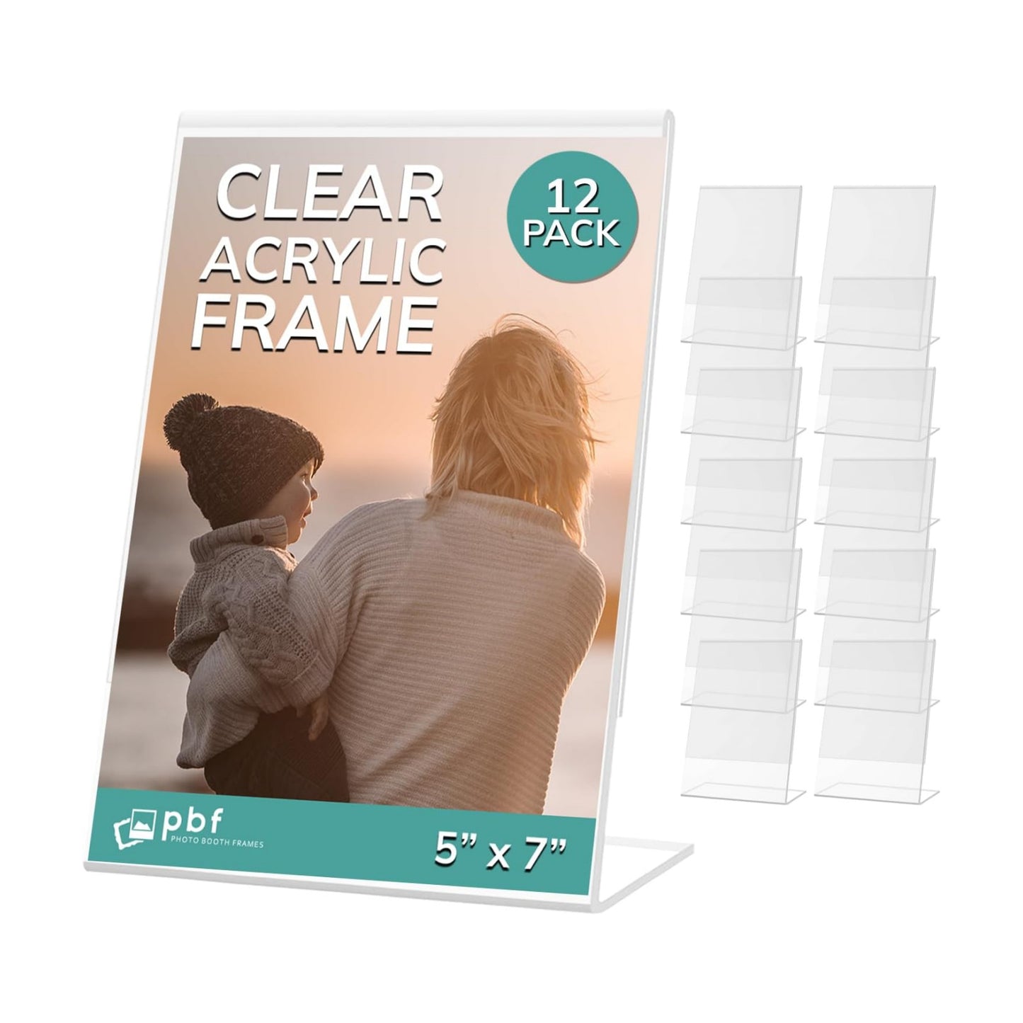 Acrylic Sign Holder / 5 x 7 / Clear / Set of 12