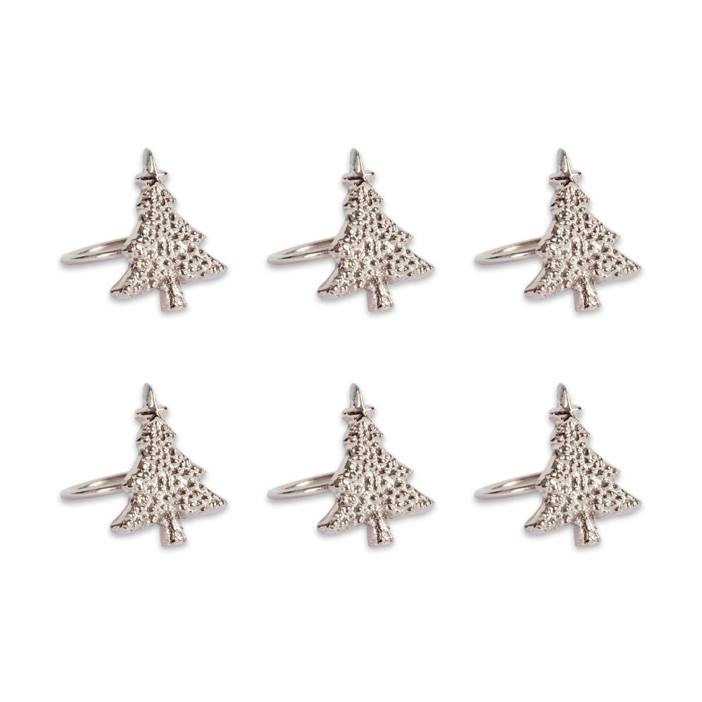 DII Christmas Thanksgiving Holiday Tabletop Décor Collection Decorative Napkin Ring Holder Set, 2" Diameter, Silver