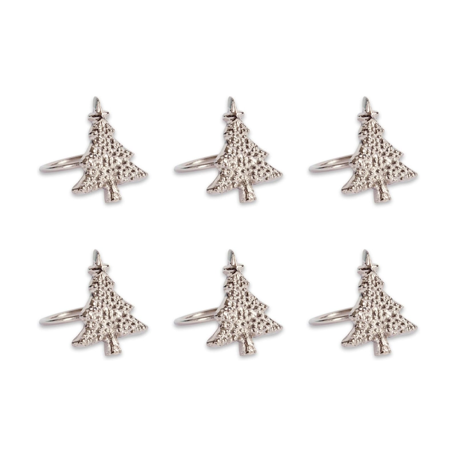 DII Christmas Thanksgiving Holiday Tabletop Décor Collection Decorative Napkin Ring Holder Set, 2" Diameter, Silver