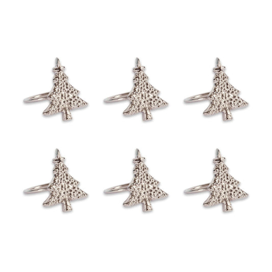 DII Christmas Thanksgiving Holiday Tabletop Décor Collection Decorative Napkin Ring Holder Set, 2" Diameter, Silver