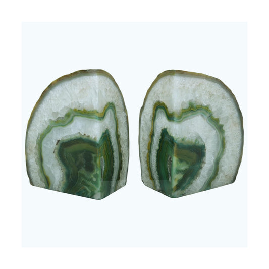 Agate Bookends / A Quality Geode / Green / A Grade 6 - 8 Lbs