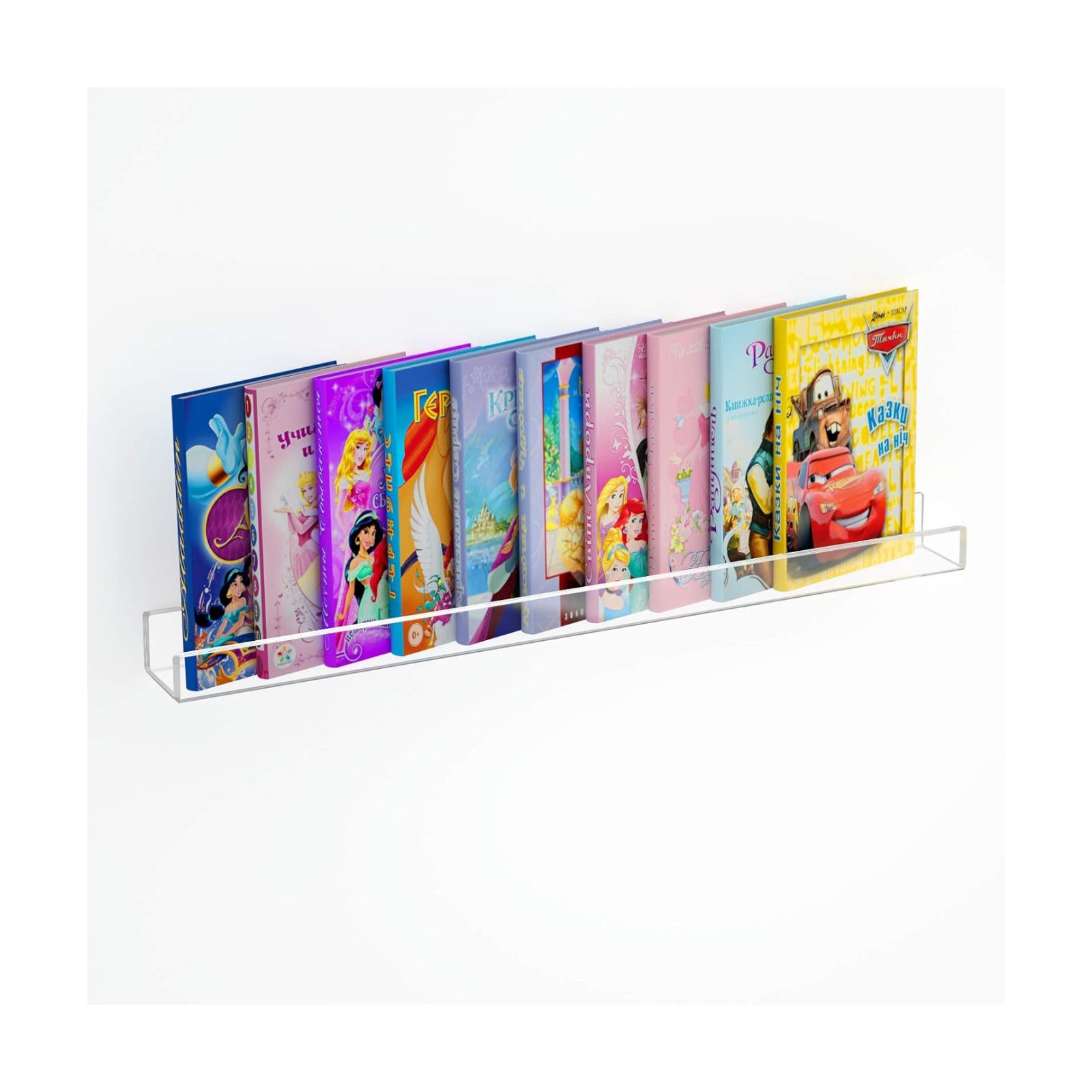 NIUBEE 36”Acrylic Floating Bookshelves for Kids Wall Bookshelves 1 Pack | Premium Acrylic 50% Thicker with Screwdriver