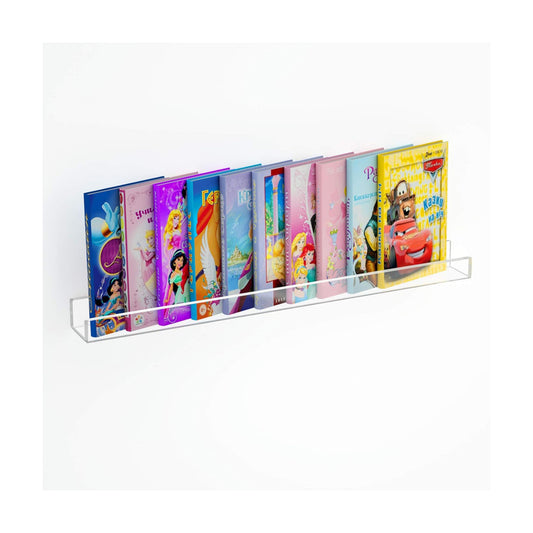 NIUBEE 36”Acrylic Floating Bookshelves for Kids Wall Bookshelves 1 Pack | Premium Acrylic 50% Thicker with Screwdriver