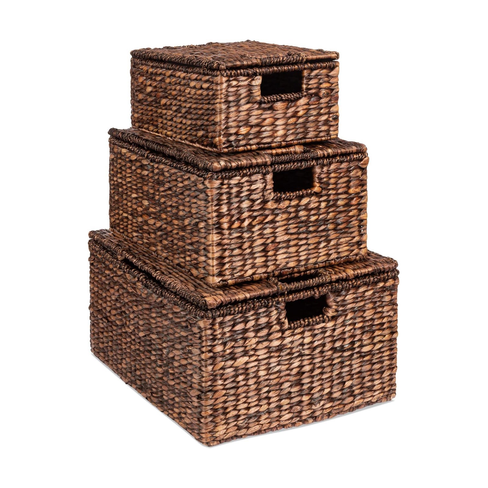 Handwoven Rectangular Organizer Totes / Set of 3