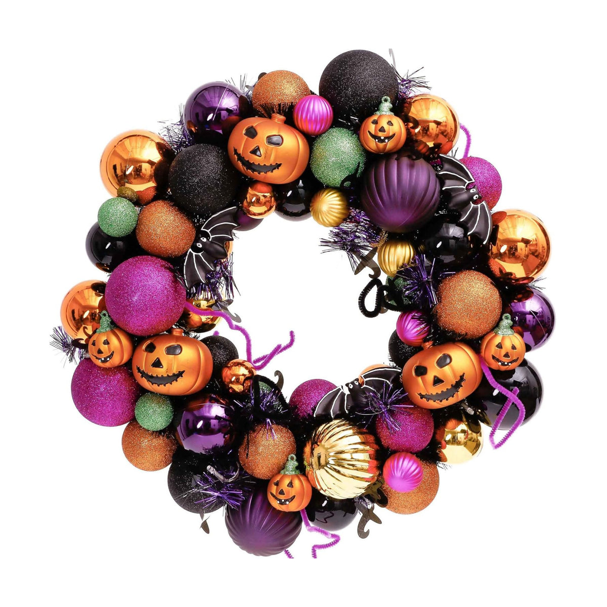 Valery Madelyn Halloween Decorations 20" Pumpkin Wreath for Front Door