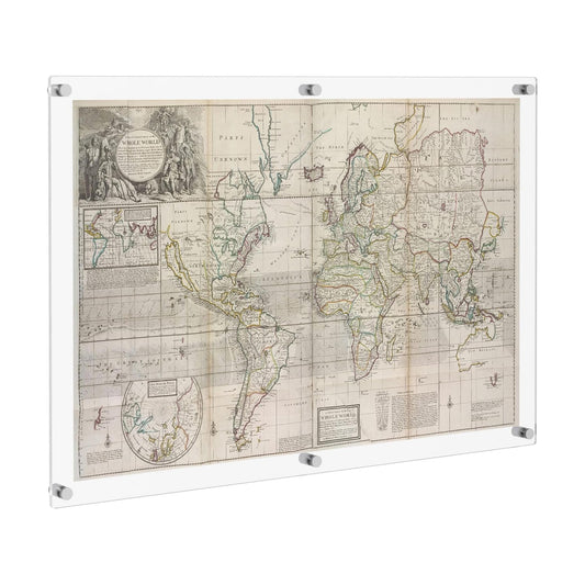 NIUBEE 24x36 Acrylic Wall Mount Poster Frame,Clear Floating frames | Full Frame is 27x39 inch,Frameless Photography