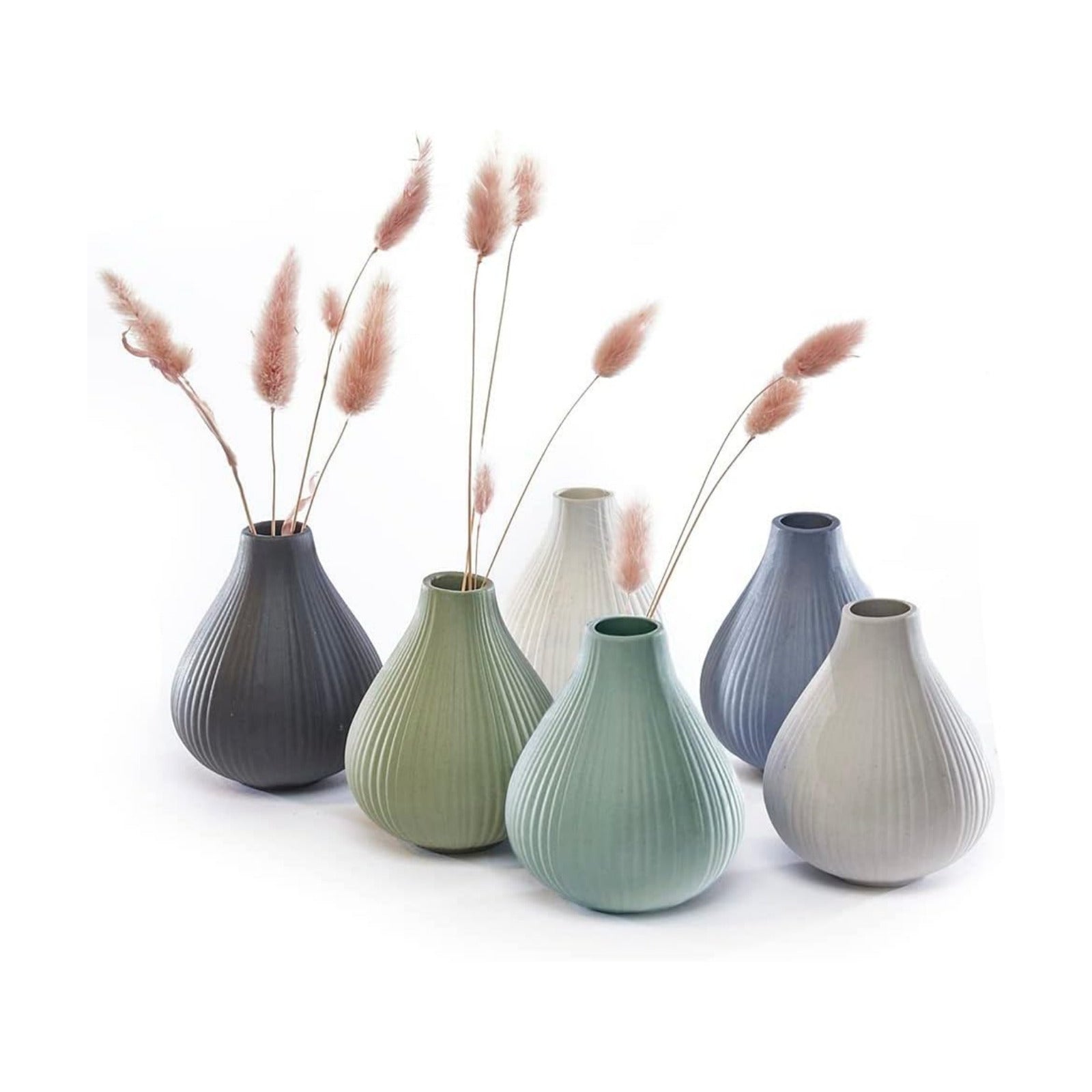 ‘Frost’ Ceramic Flower Vase / Assorted Colors / Set of 6