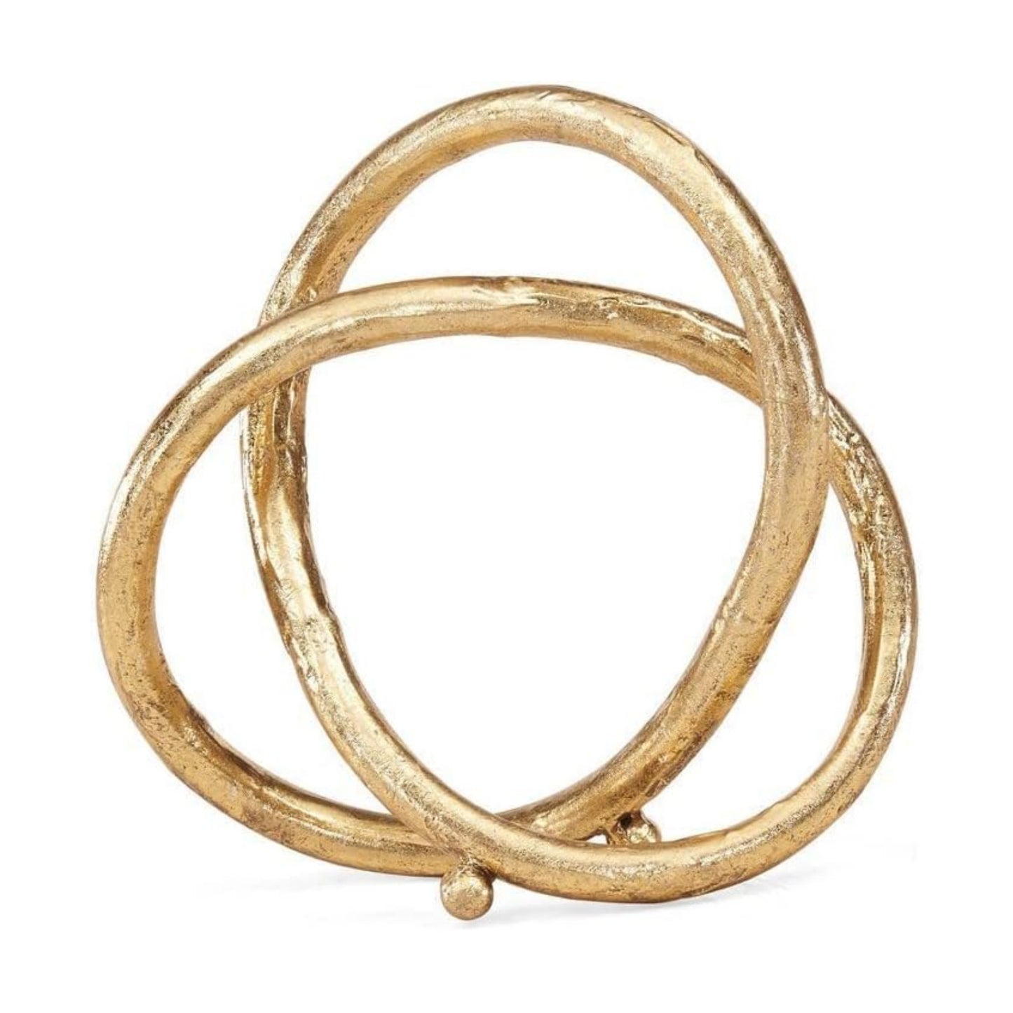 . Eternal Loop Metal Art Abstract Sculpture. This Unique Accent Piece Symbolizes an Unending / Gold