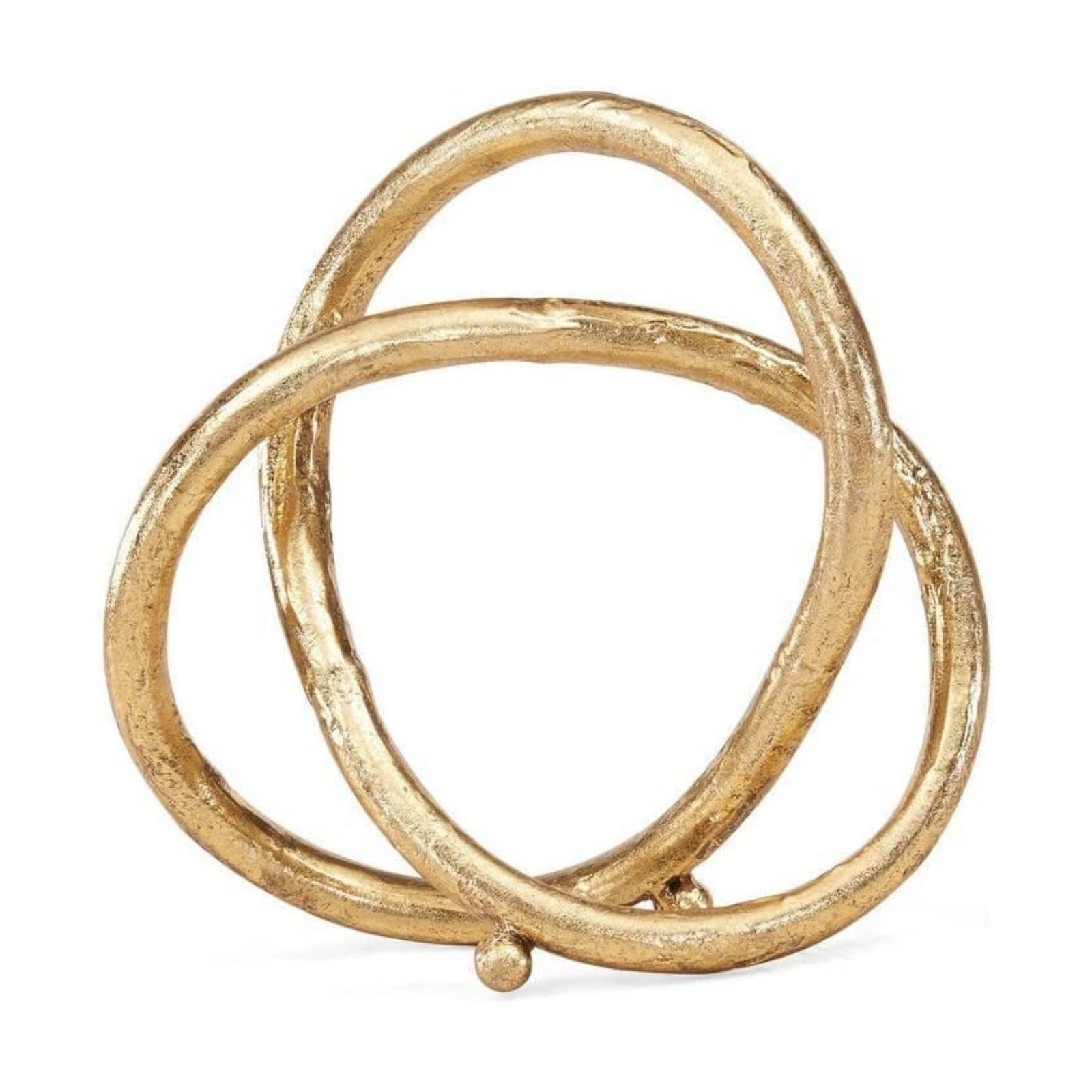 . Eternal Loop Metal Art Abstract Sculpture. This Unique Accent Piece Symbolizes an Unending / Gold