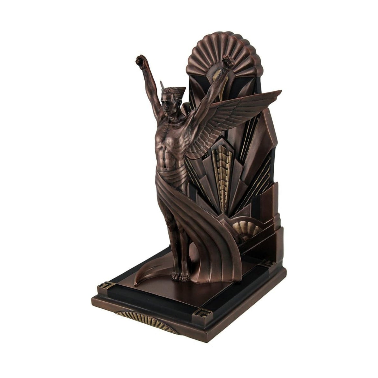 The Winged Man Metallic Copper Finish Art Deco Single Bookend Statue