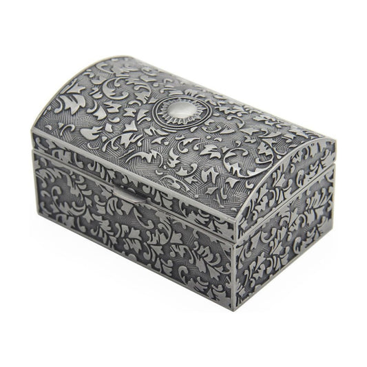 Vintage Metal Jewelry Box Trinket Storage Organizer Box Chest Ring Case for Girls / Sun / Small