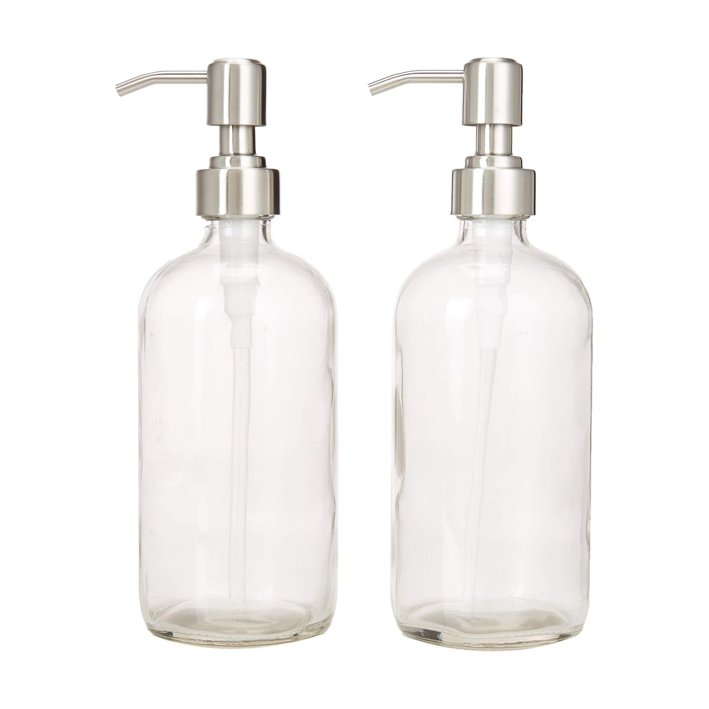 2-Pack Dispenser Pump Bottles for Kitchen and Bathroom - Dish Soap, Hand Soap, Shampoo, Lotion, Mouthwash, and More