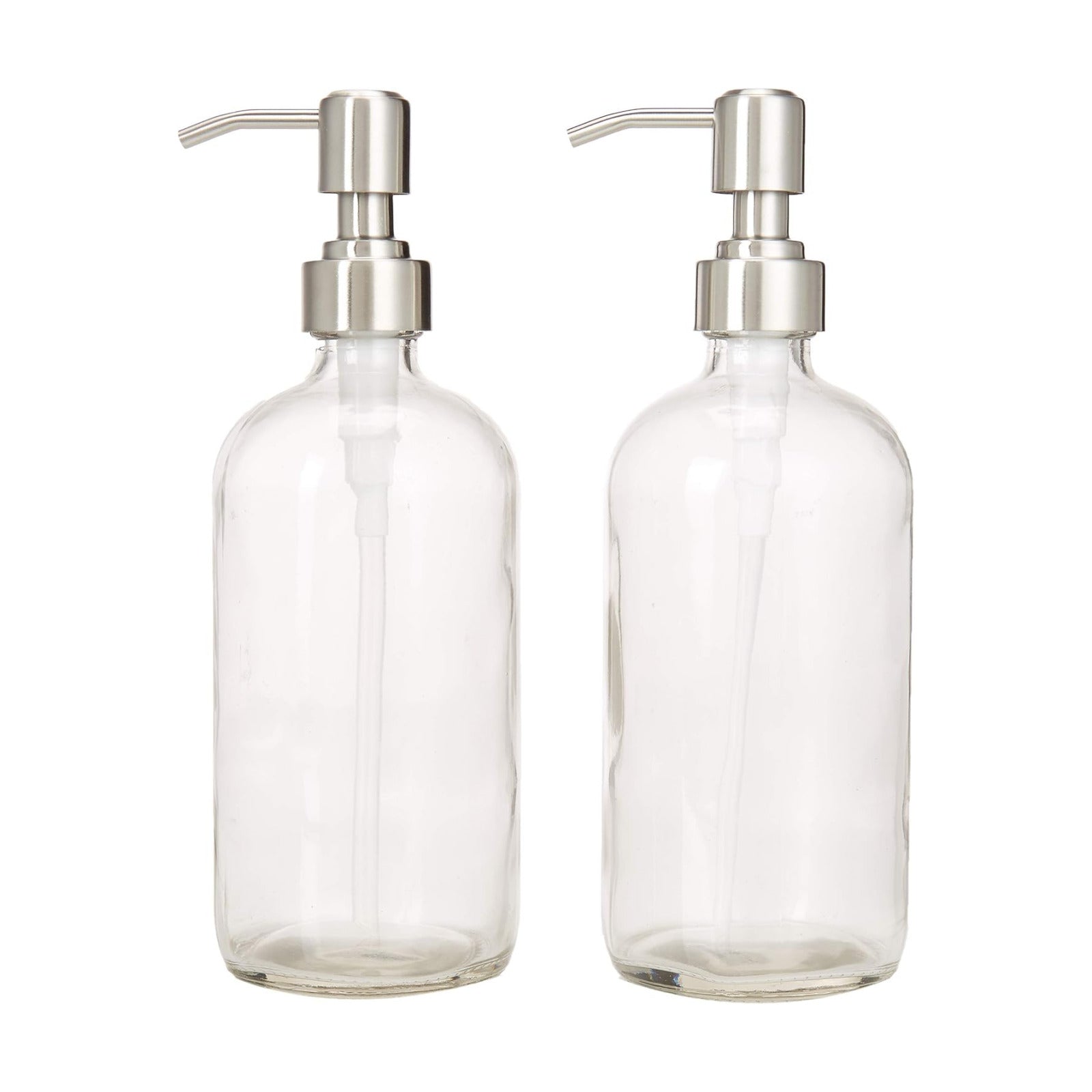 2-Pack Dispenser Pump Bottles for Kitchen and Bathroom - Dish Soap, Hand Soap, Shampoo, Lotion, Mouthwash, and More