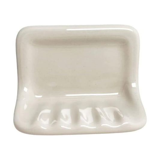 Bone Almond Ceramic Soap Dish Holder