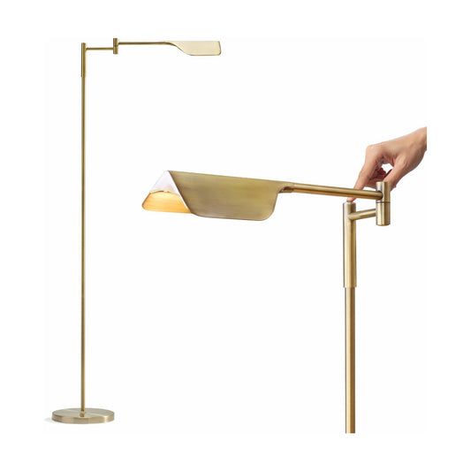 Brightech Leaf Pharmacy LED Reading Lamp, Dimmable Floor Lamp with Easy Rotation over Chair or Desk for Living Rooms &