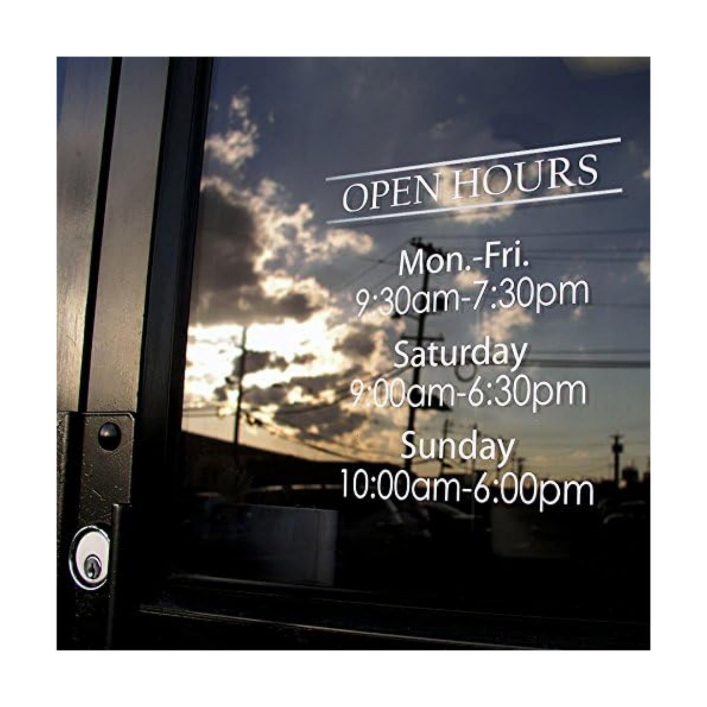 Custom Business Hours Window Decal / 10.5 x 13.5