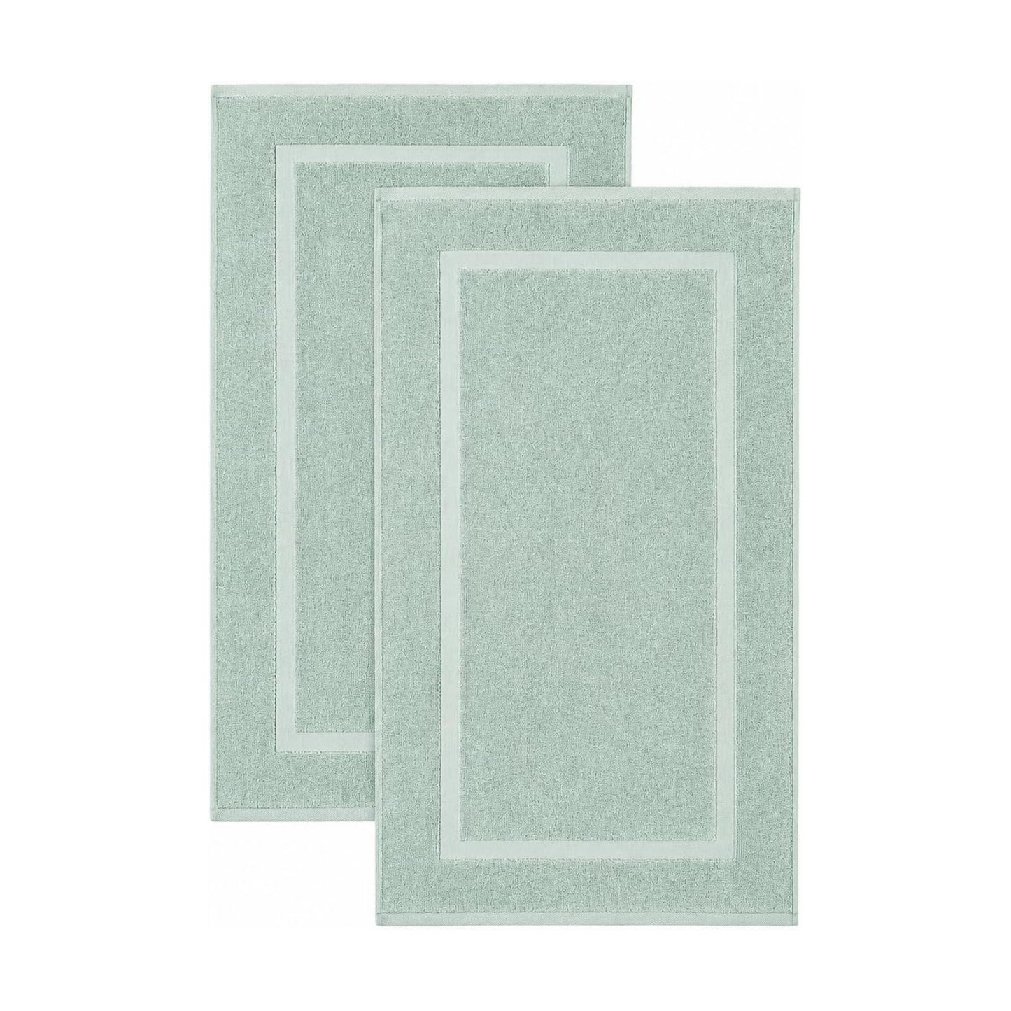 SALBAKOS 2-Piece 100% TurkishCotton BathMat Towel, 20x34 inch SeafoamGreen | Bathroom Floor Towels, Thick Soft Most
