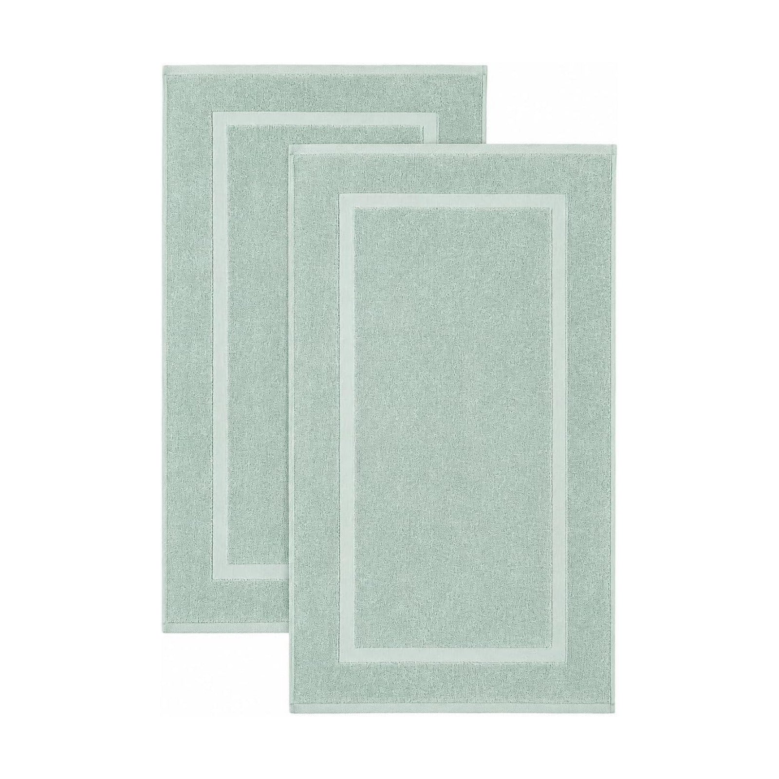 SALBAKOS 2-Piece 100% TurkishCotton BathMat Towel, 20x34 inch SeafoamGreen | Bathroom Floor Towels, Thick Soft Most