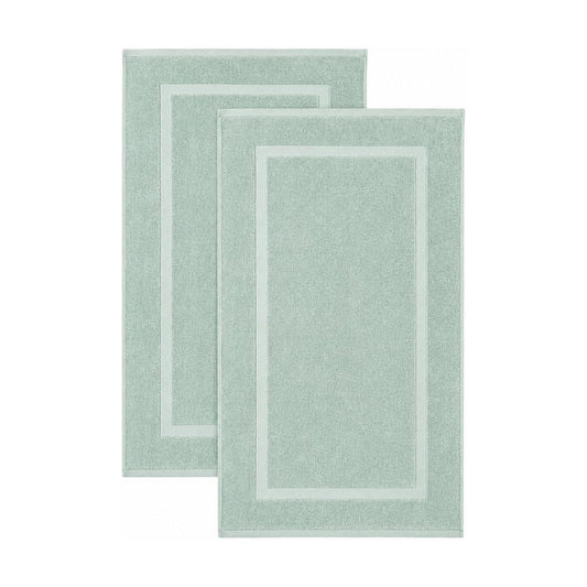 SALBAKOS 2-Piece 100% TurkishCotton BathMat Towel, 20x34 inch SeafoamGreen | Bathroom Floor Towels, Thick Soft Most