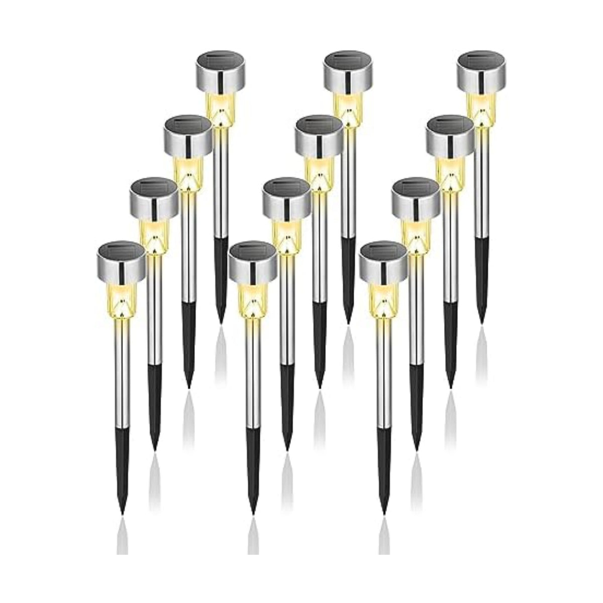 GIGALUMI Outdoor Waterproof Solar Garden Lights, 12 Pack Warm White