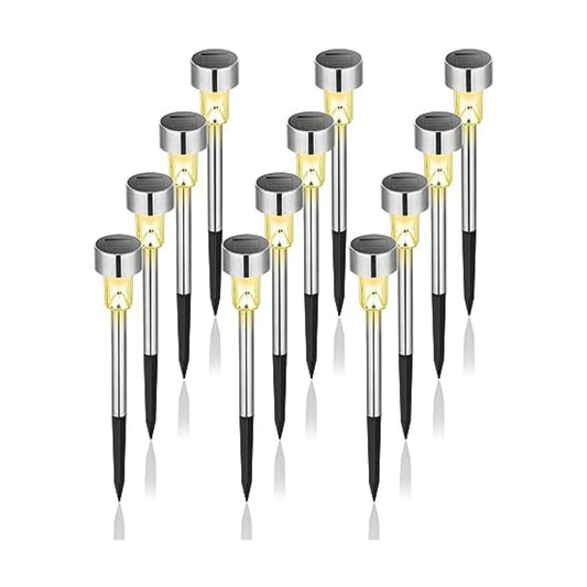 GIGALUMI Outdoor Waterproof Solar Garden Lights, 12 Pack Warm White