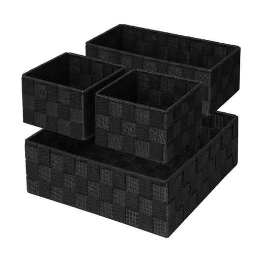 Woven Storage Baskets for Organizing Organizer Divider for Drawer / Black