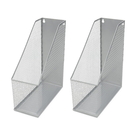 YBM HOME Mesh Steel Deluxe Magazine Rack, Extra Wide, Magazine File Holder 2258-2 (2, Silver)