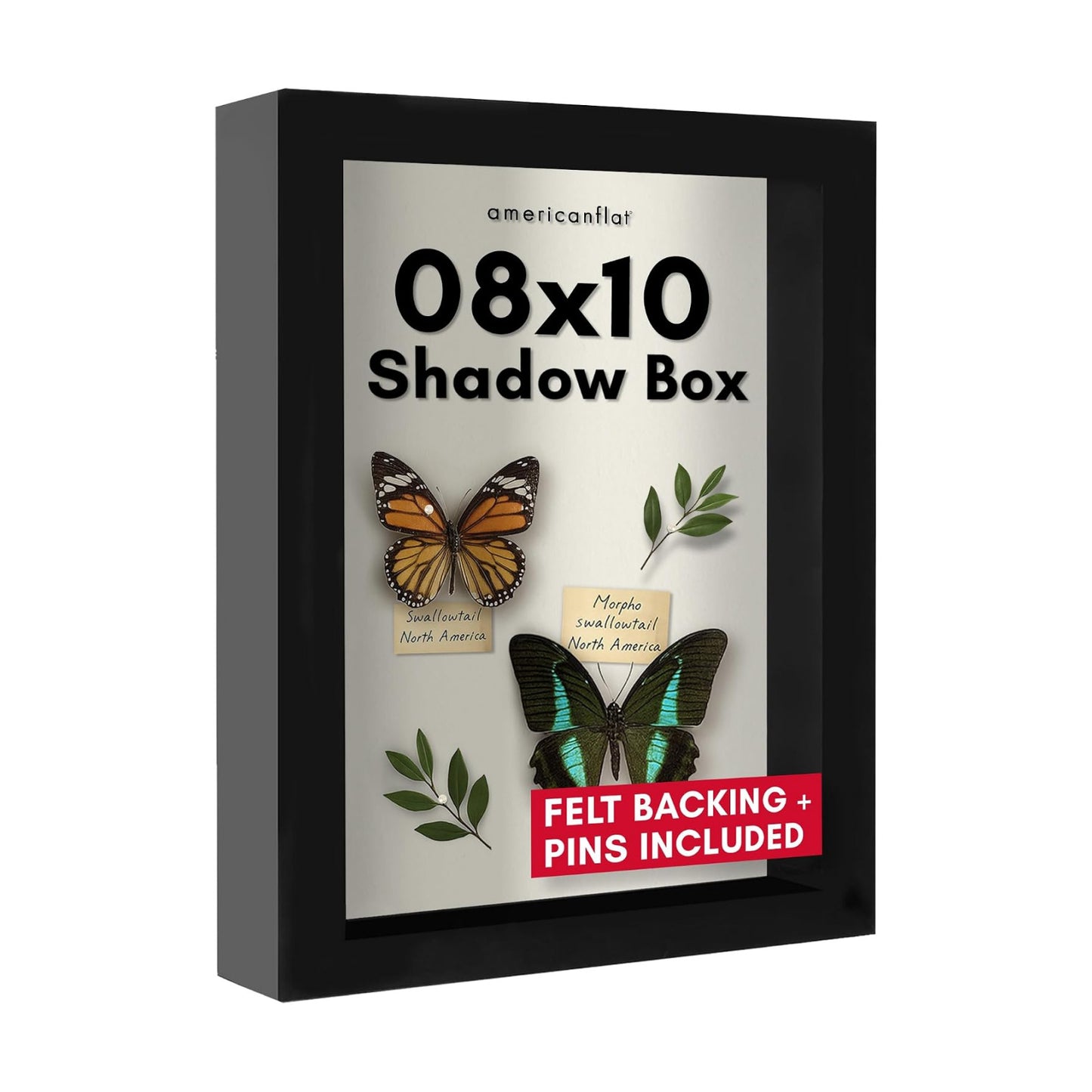 Americanflat 8x10 Shadow Box Frame with Shatter-Resistant Glass - Silhouette Collection - Large Shadow Box Display Case