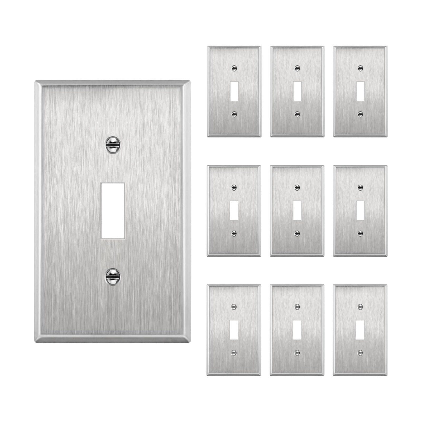 ENERLITES Toggle Light Switch Metal Wall Plate, Stainless Steel Switch Cover, Corrosion Resistant, Standard Size 1-Gang
