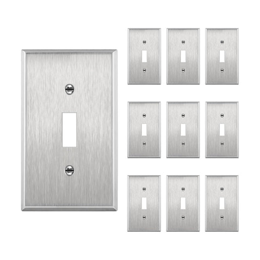 ENERLITES Toggle Light Switch Metal Wall Plate, Stainless Steel Switch Cover, Corrosion Resistant, Standard Size 1-Gang
