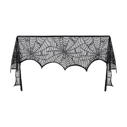 Pangda Halloween Spider Web Mantle Scarf Black, 17.7x98.4inch, Web