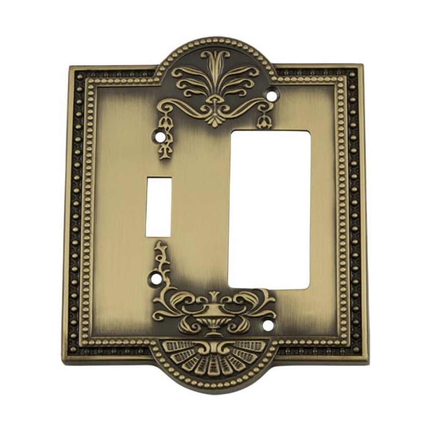 Nostalgic Warehouse Meadows Light Switch Cover Plate, Antique Brass