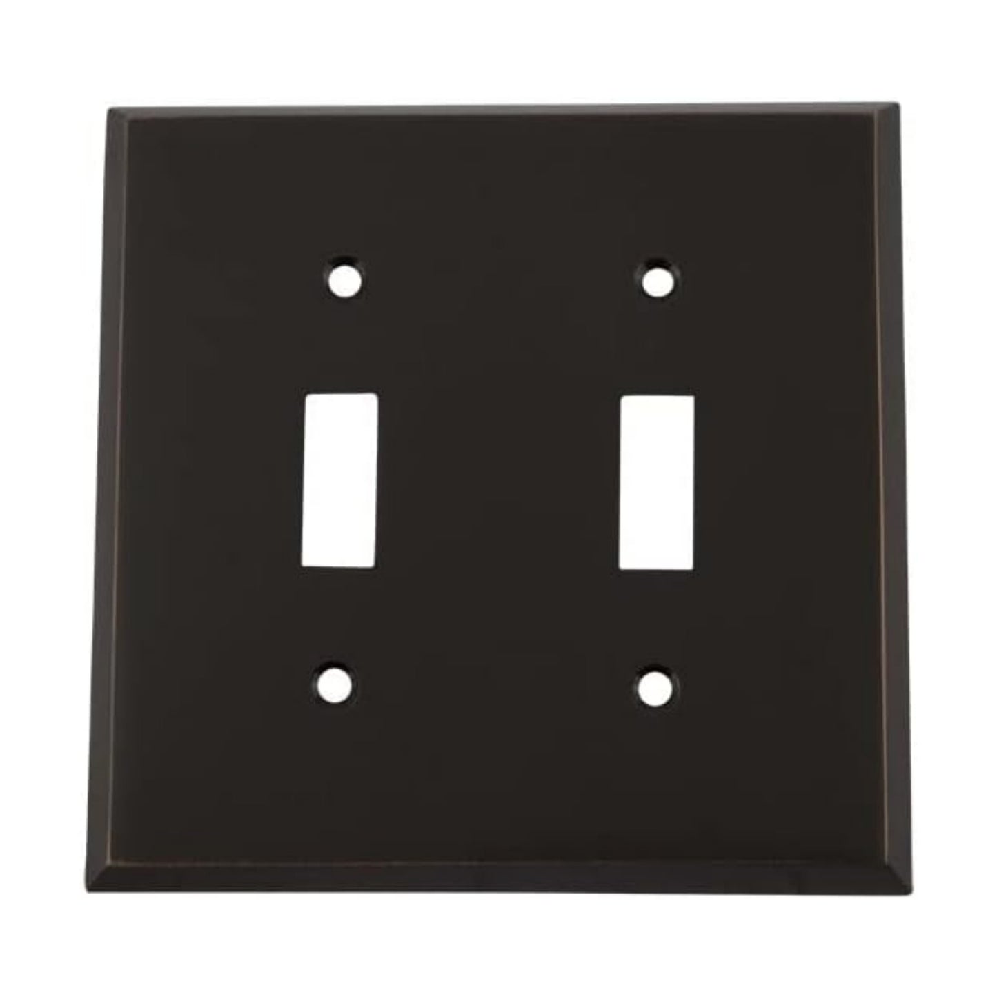 Nostalgic Warehouse New York Switch Plate with Double Toggle in Timeless Bronze