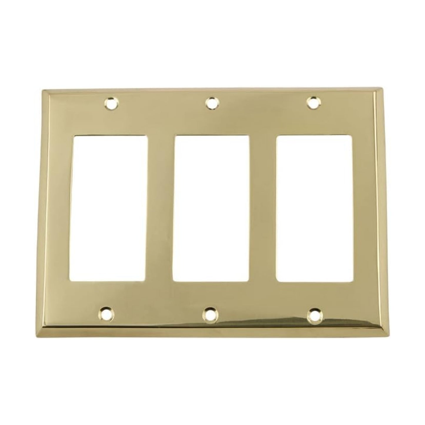 Nostalgic Warehouse New York Switch Plate with Triple Rocker in Unlacquered Brass