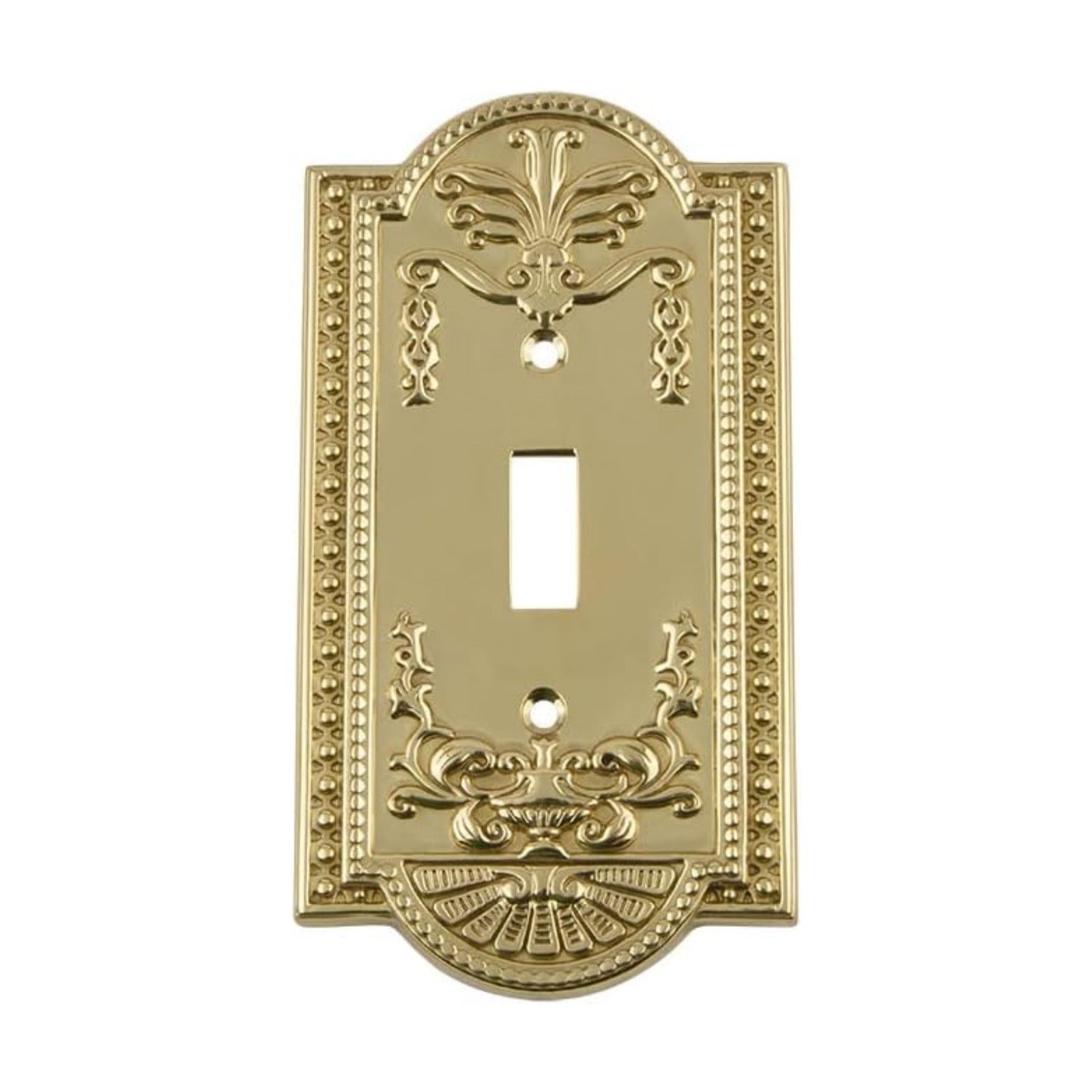 Nostalgic Warehouse Meadows Switch Plate with Single Toggle in Polished Brass
