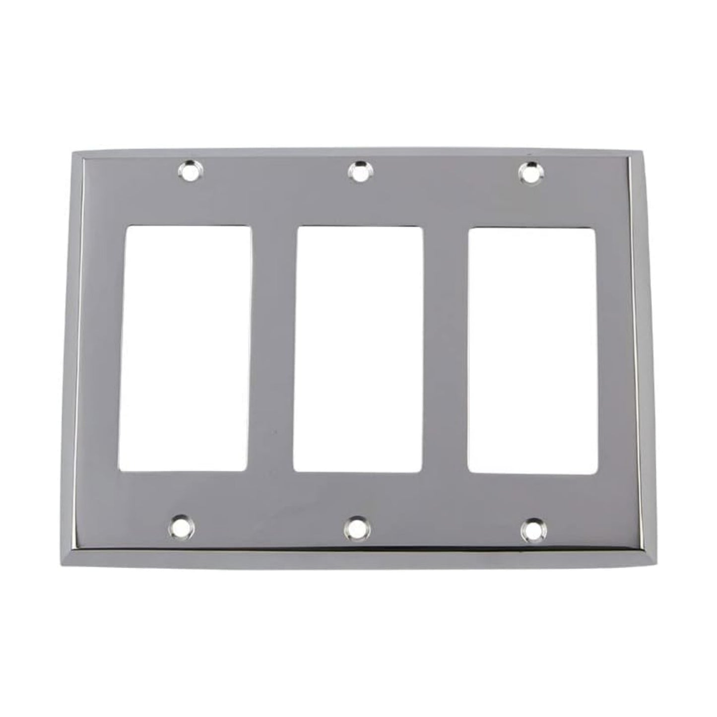 Nostalgic Warehouse New York Switch Plate with Triple Rocker in Bright Chrome
