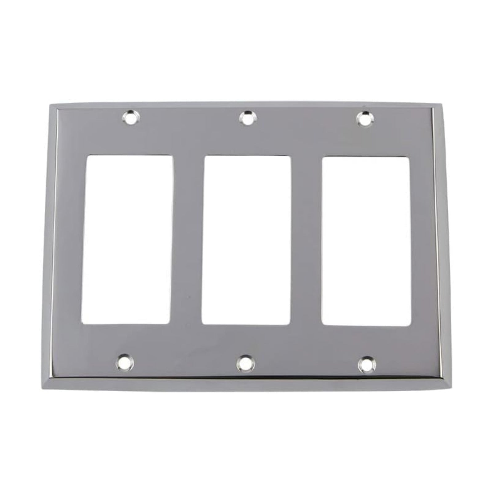 Nostalgic Warehouse New York Switch Plate with Triple Rocker in Bright Chrome
